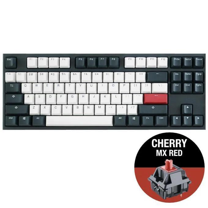 Ducky One 2 Tuxedo TKL Mechanical Keyboard-Cherry MX Red - لوحة مفاتيح